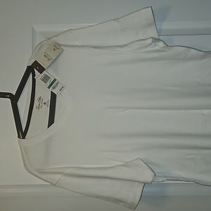 Men's Tasso Elba White Premium V-Neck Shirt Size Large